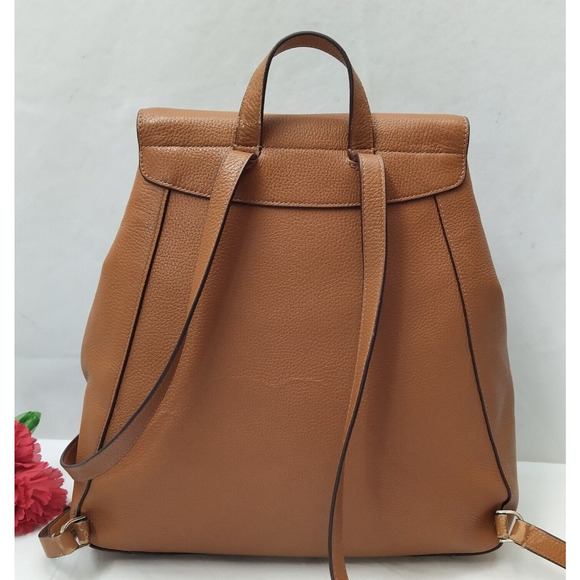 Kate Spade Leila Brown Pebbled Leather Drawstring Top Handle Backpack main image 12